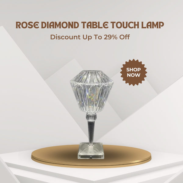 AgonX™ Rose Diamond Table Touch Lamp Crystal